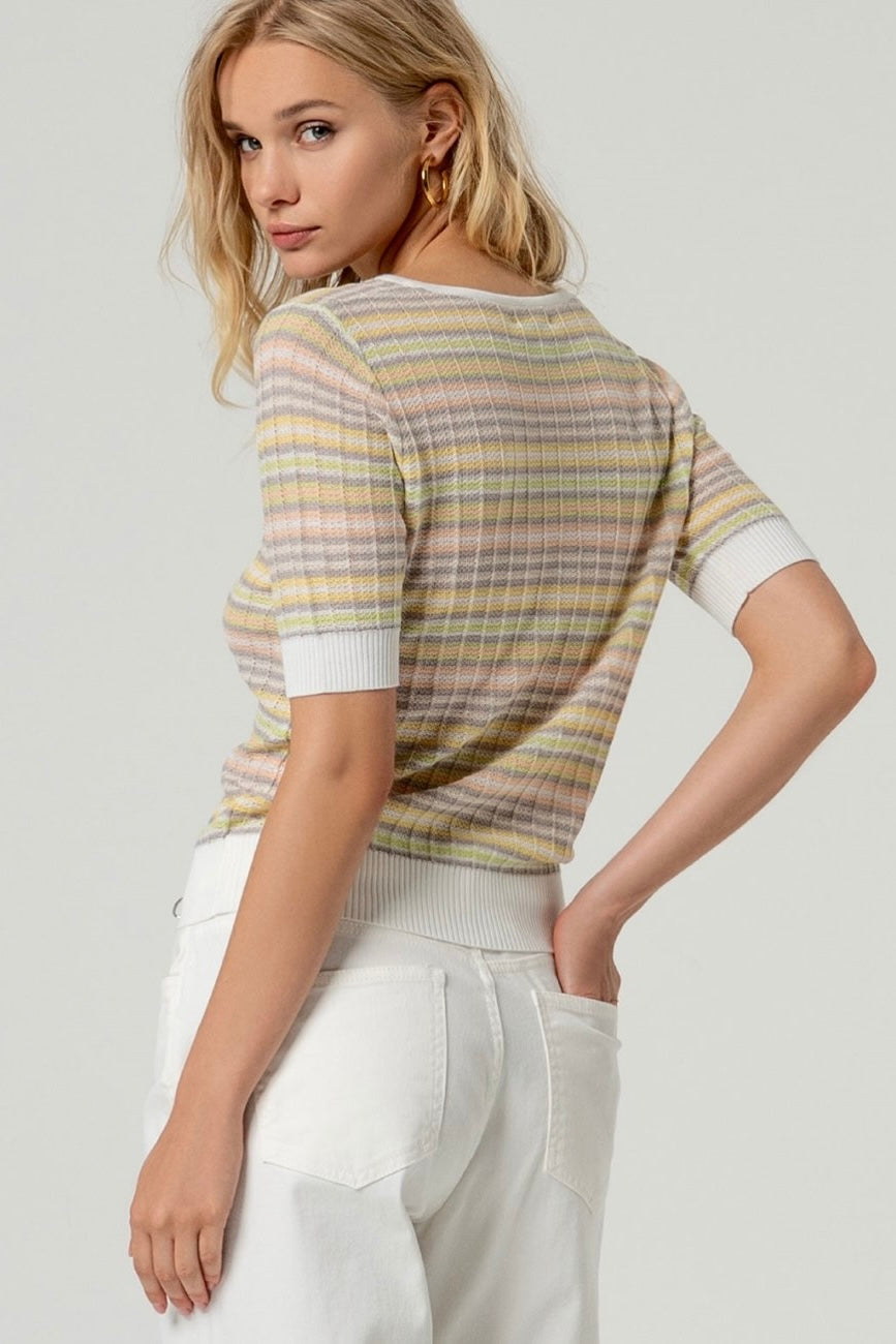 Surkana Soya Striped V-Neck Sweater
