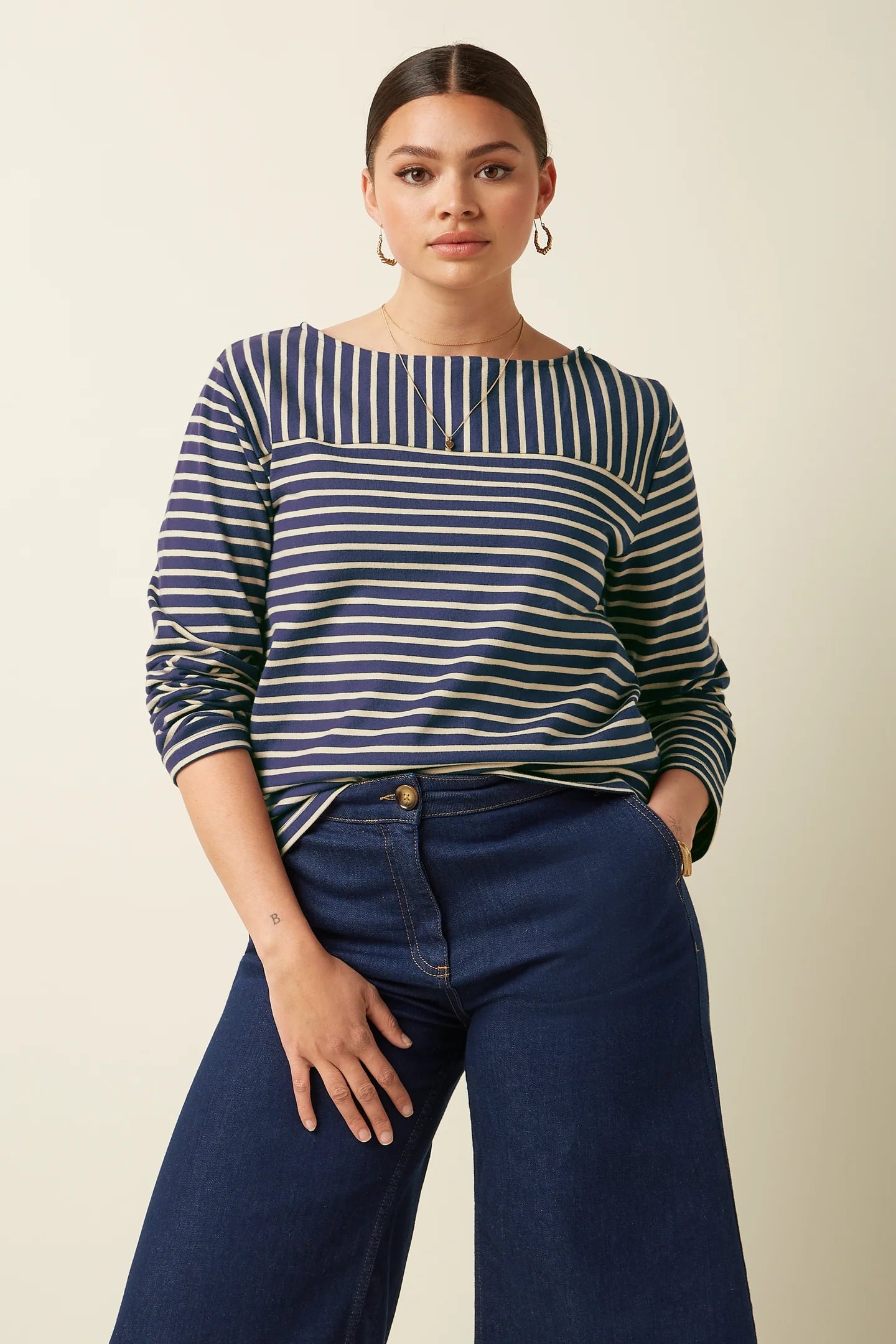 King Louie Boatneck Yoke Top Britney Stripe