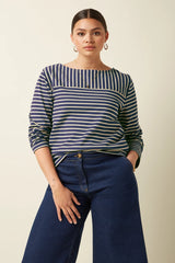 King Louie Boatneck Yoke Top Britney Stripe