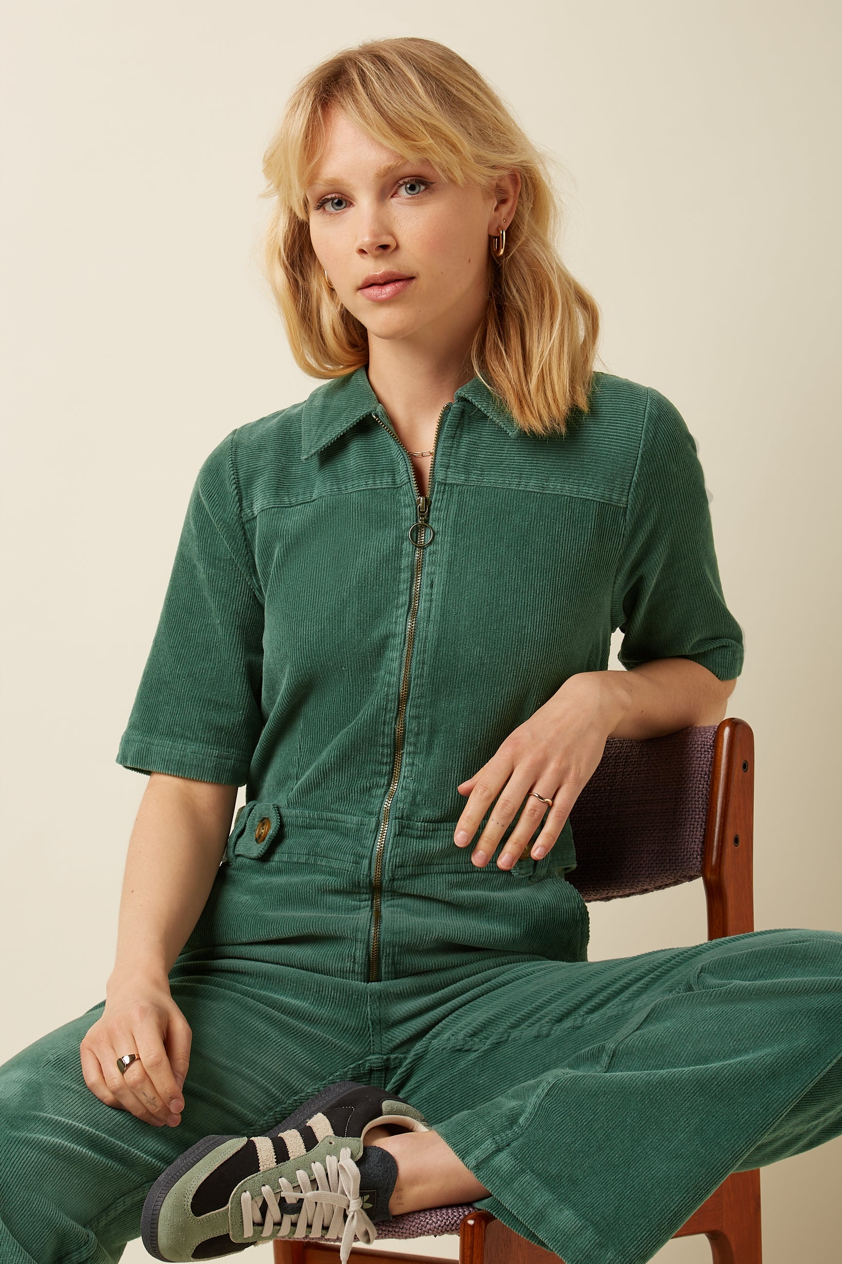 King Louie Garbo Zip Jumpsuit Corduroy