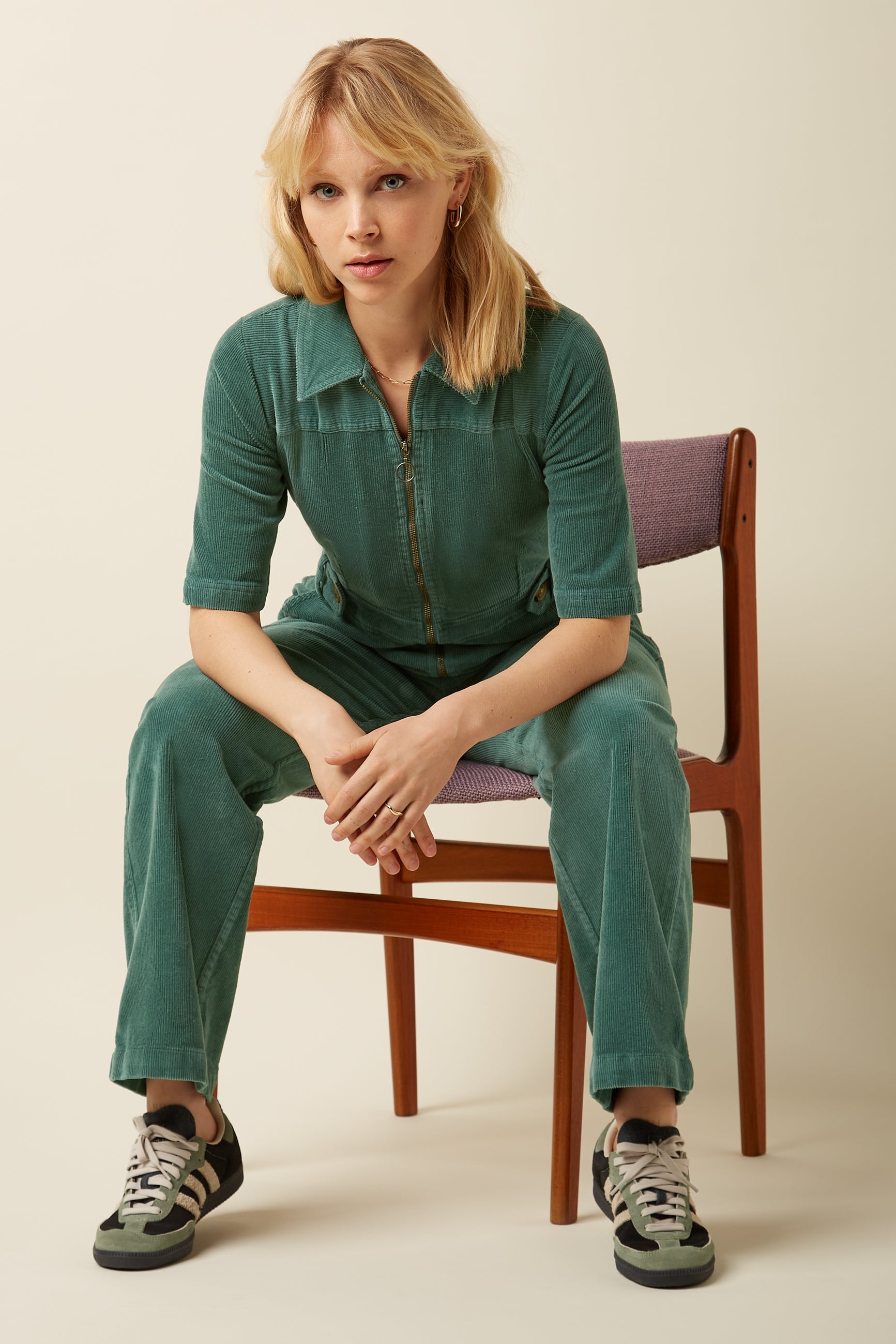 King Louie Garbo Zip Jumpsuit Corduroy