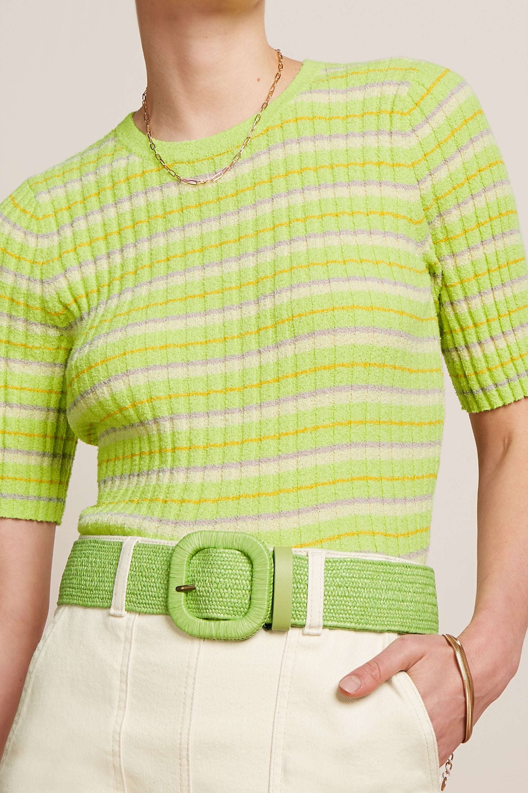 King Louie Raffia Belt #farve_kiwi-green