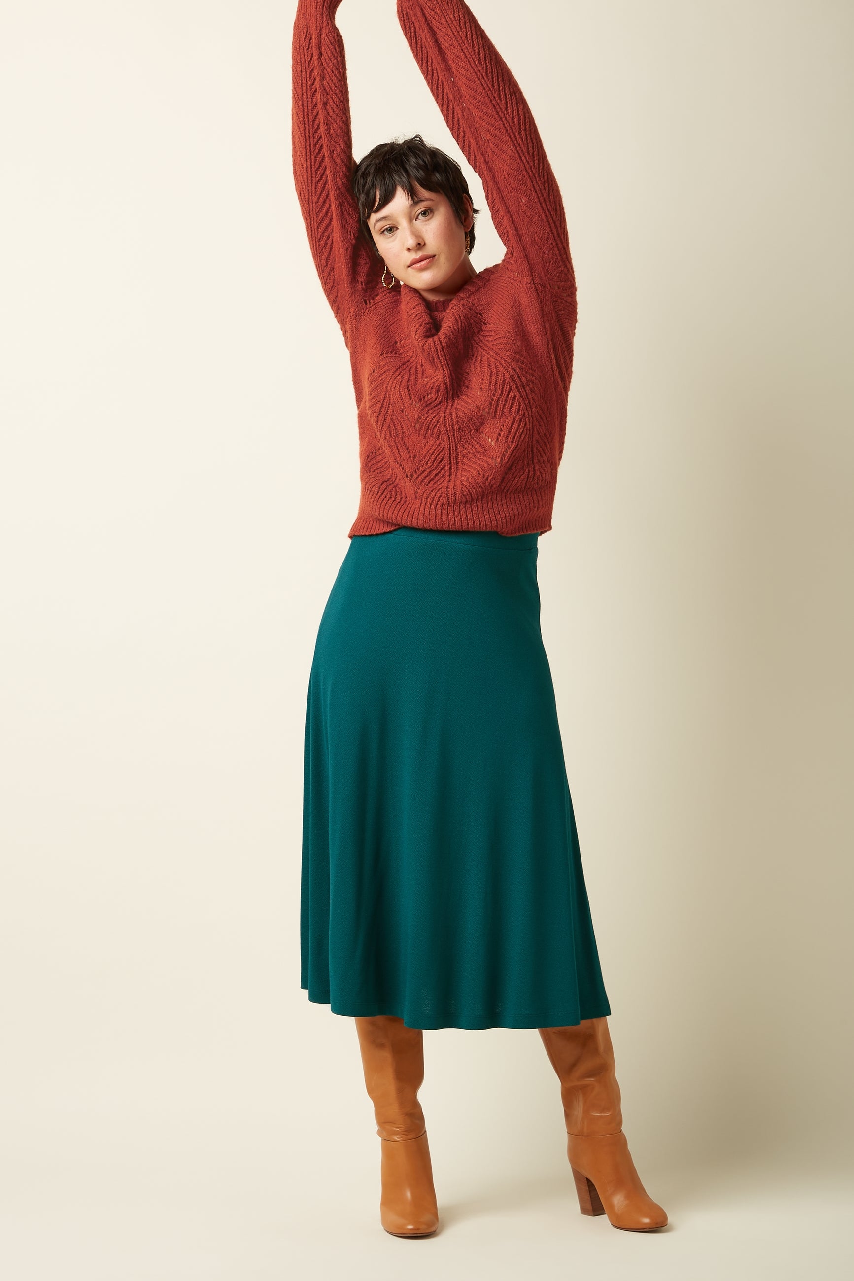 King Louie Juno Midi Skirt Milano Crepe