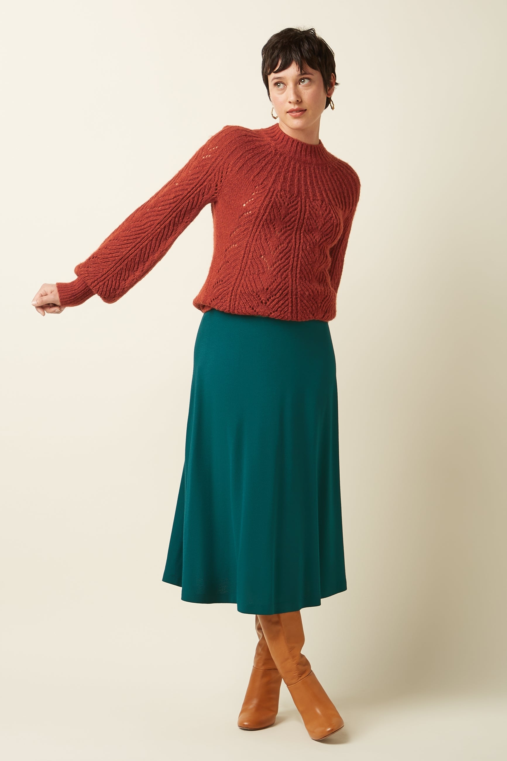 King Louie Juno Midi Skirt Milano Crepe