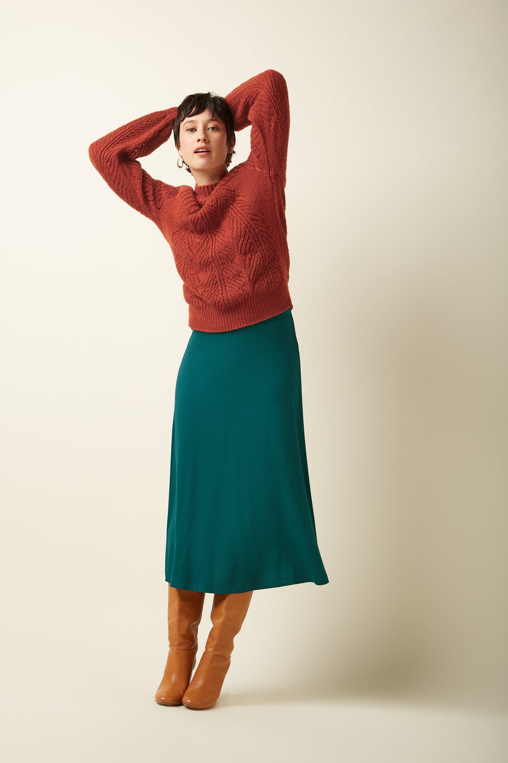 King Louie Juno Midi Skirt Milano Crepe