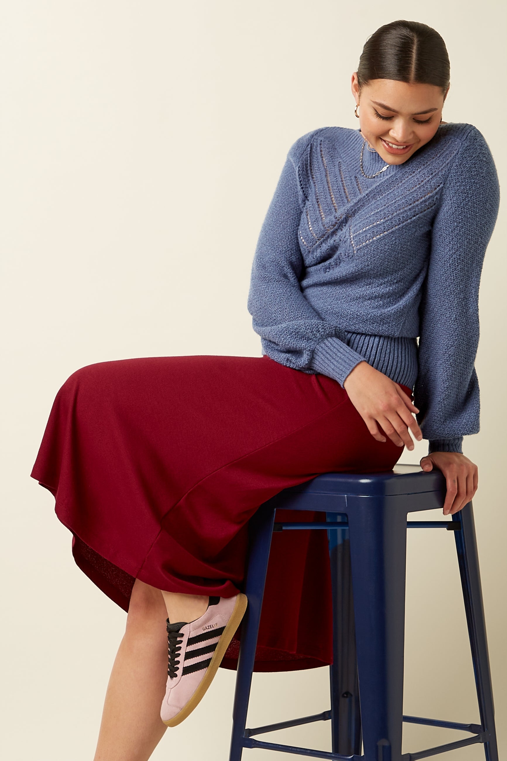King Louie Juno Midi Skirt Milano Crepe