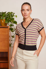 King Louie V-Button Top Rocca