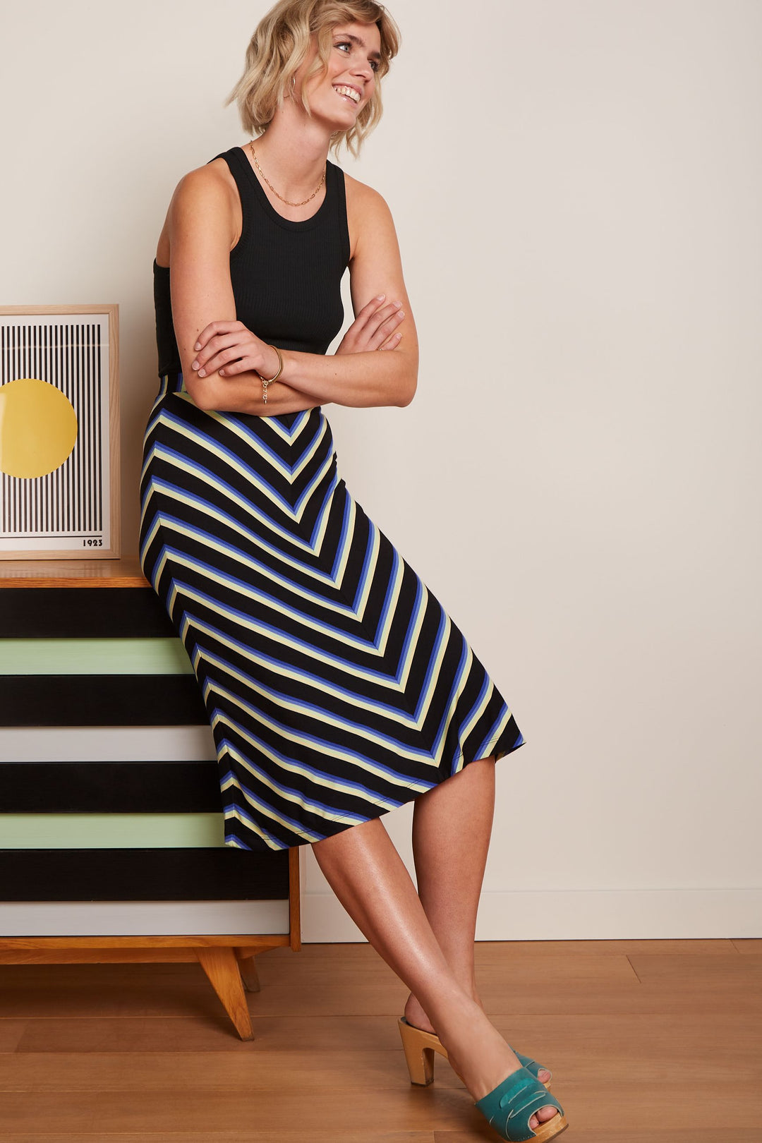 King Louie Juno Midi Skirt Embla Stripe