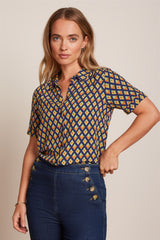 King Louie Maisie Blouse Pebble Woven