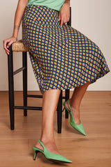 King Louie Juno Midi Skirt Pebble Woven