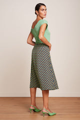 King Louie Juno Midi Skirt Pebble Woven