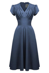 Pretty Retro Swing Dress #farve_airforce-blue