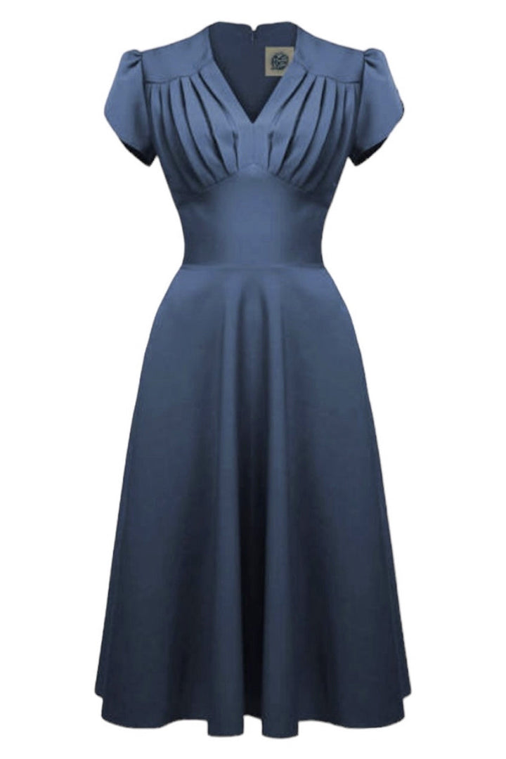 Pretty Retro Swing Dress #farve_airforce-blue