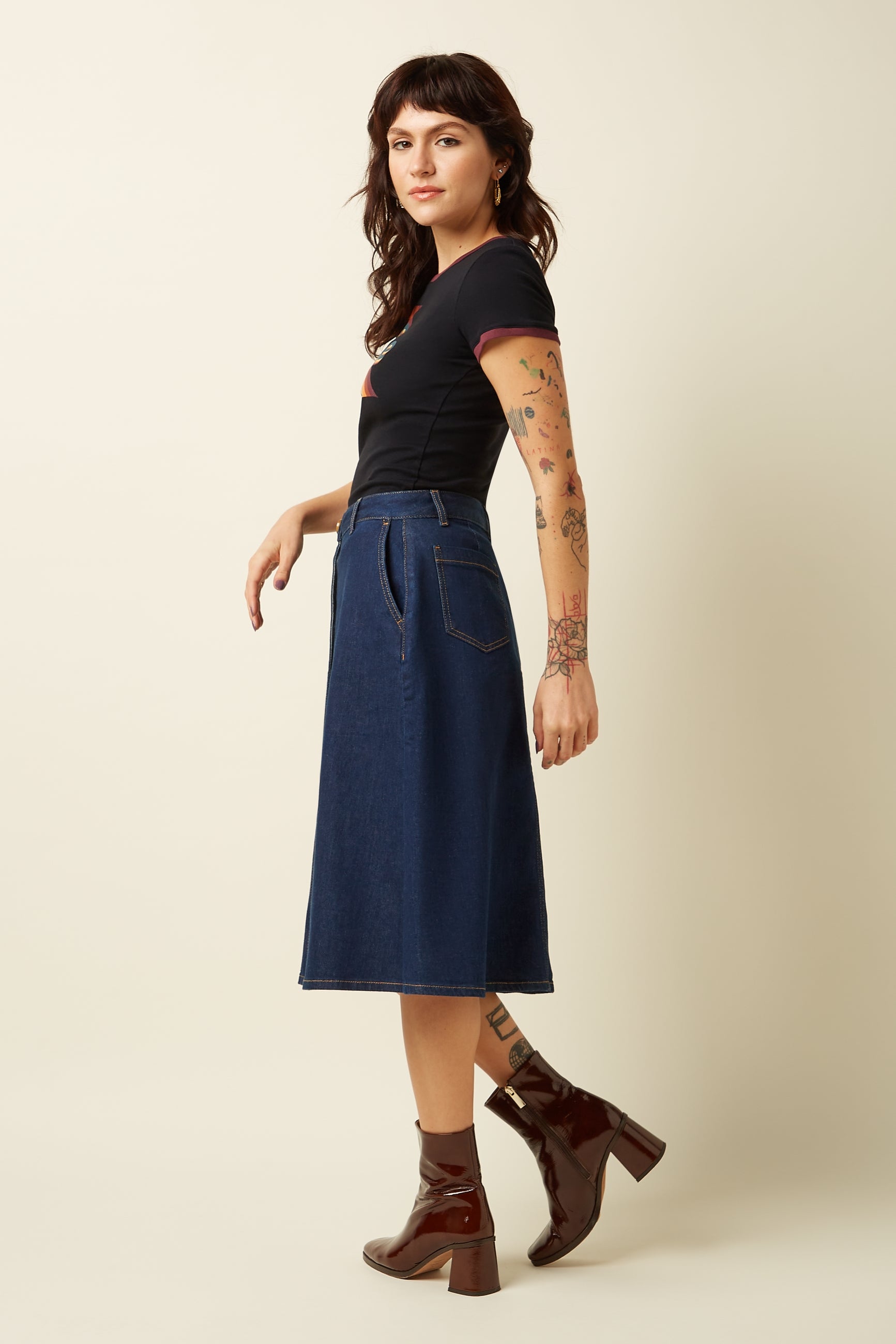 King Louie Marie Skirt Onyx Denim