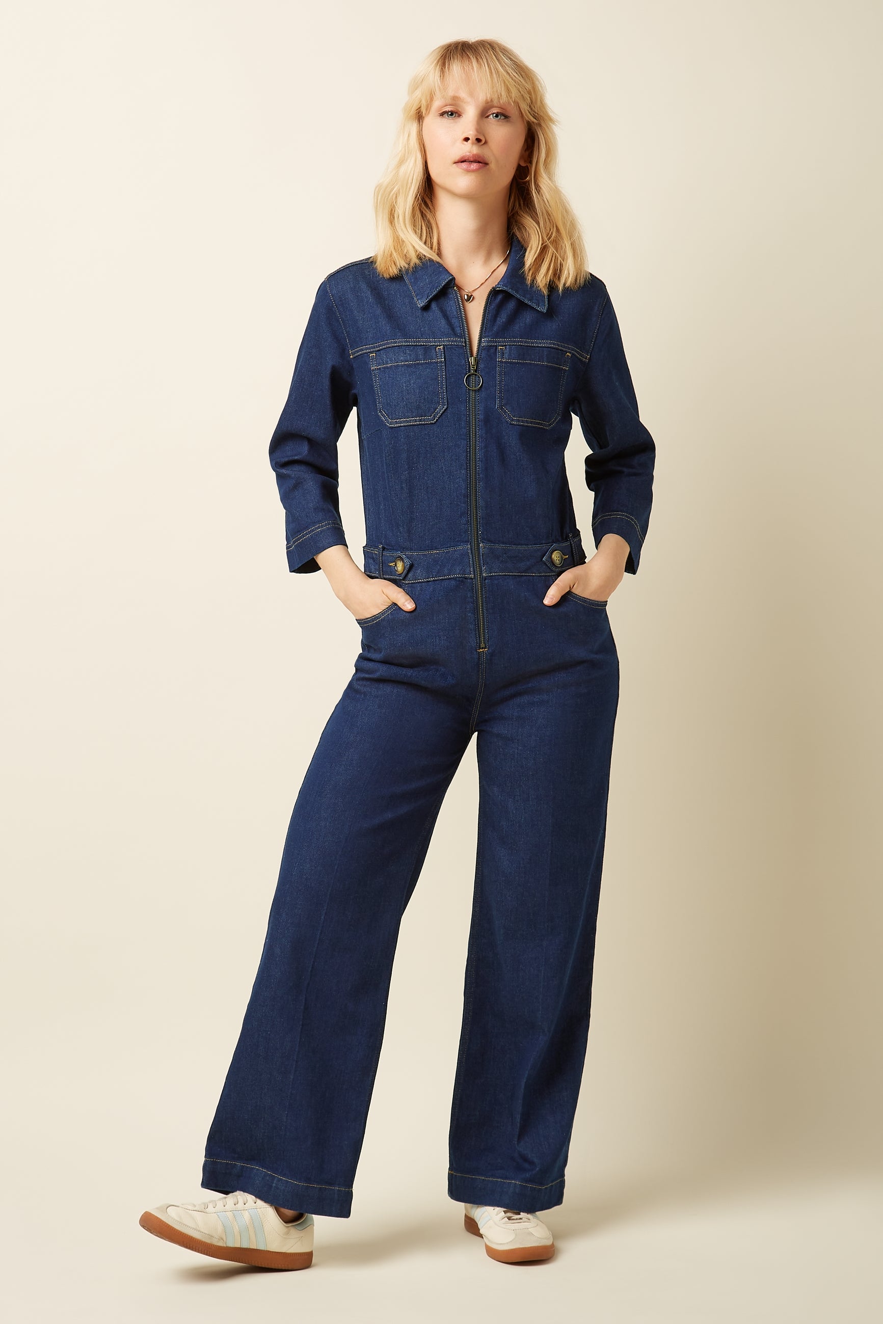 King Louie Zip Jumpsuit Onyx Denim