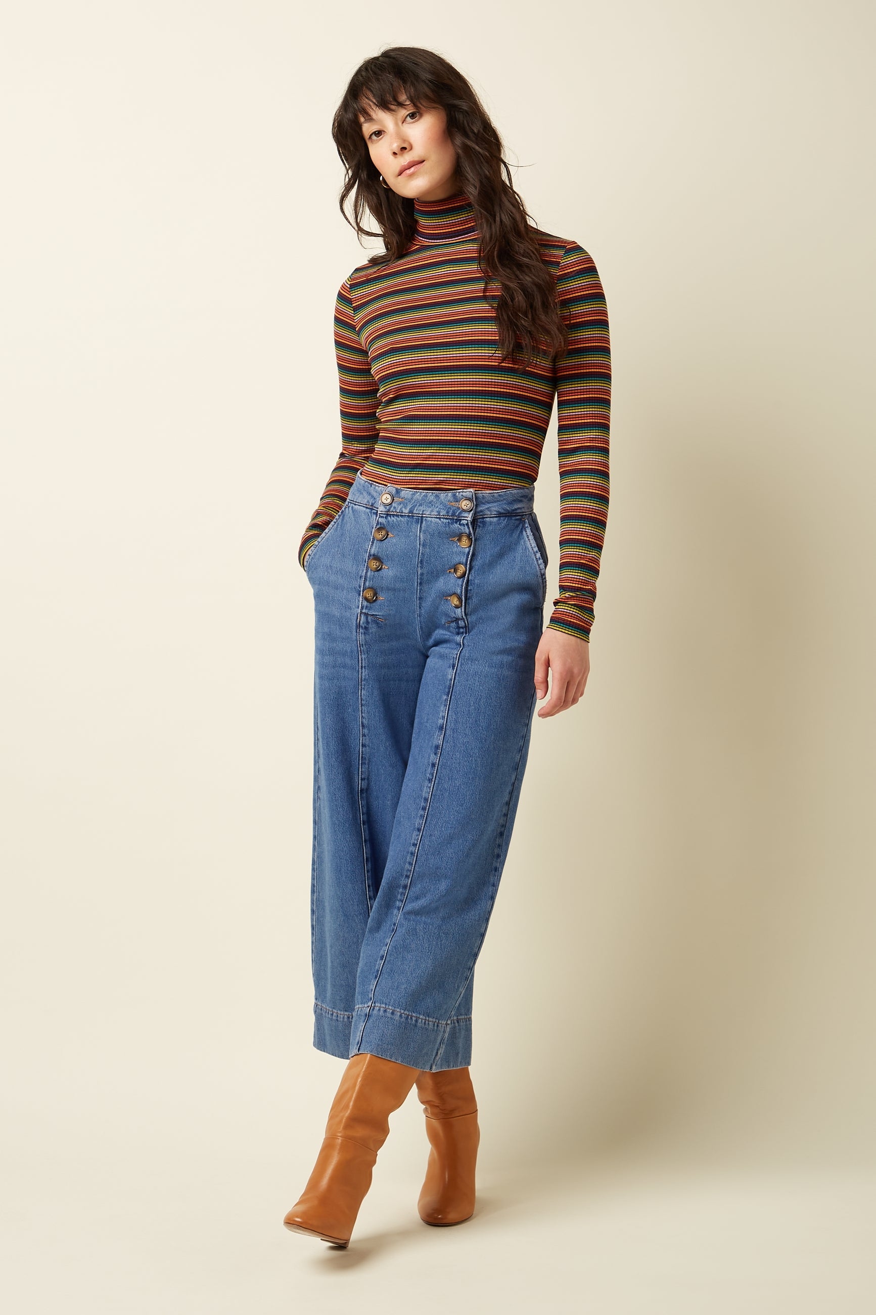 King Louie Rollneck Top Lumi Stripe