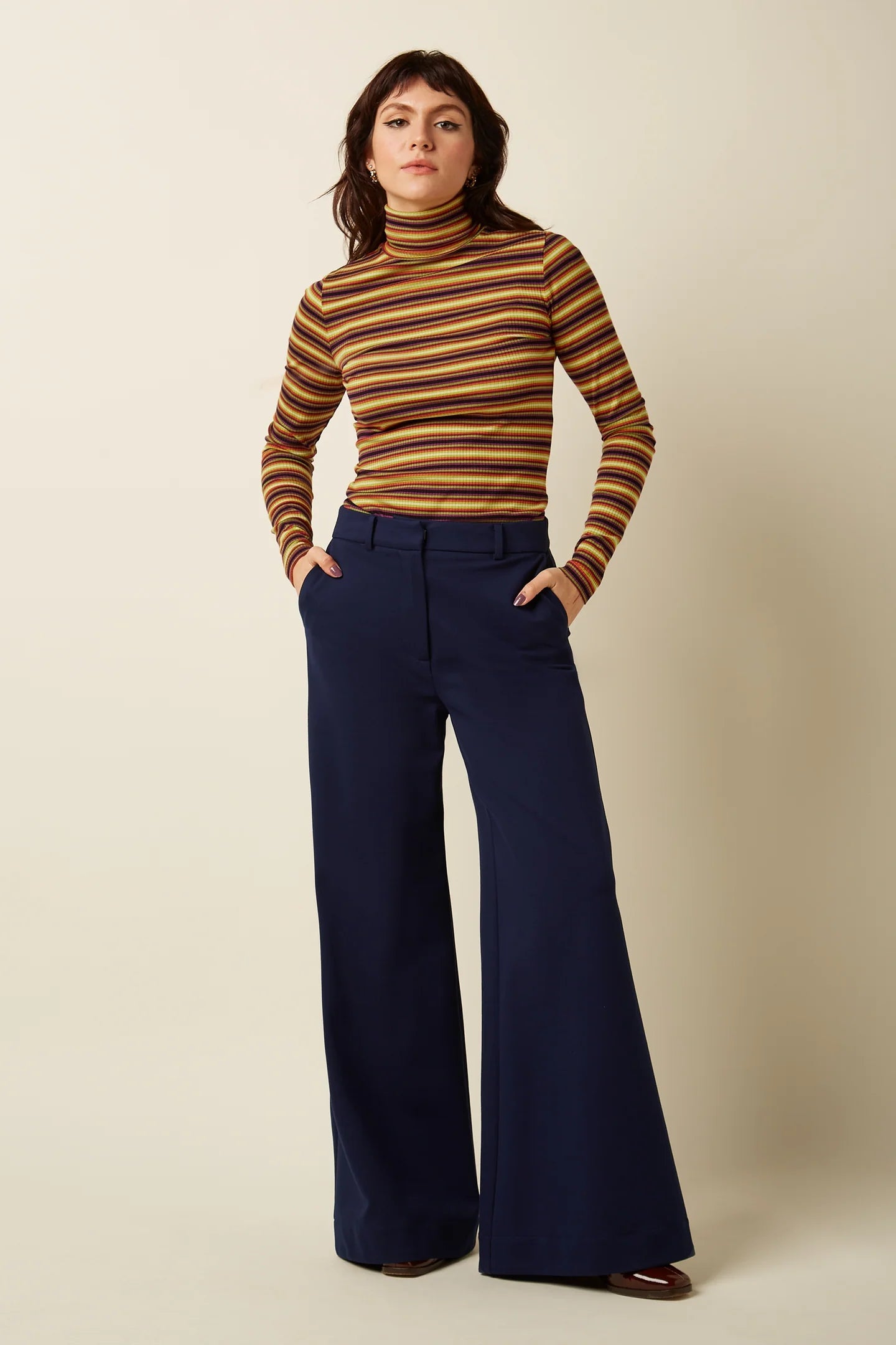 King Louie Rollneck Top Eira Stripe