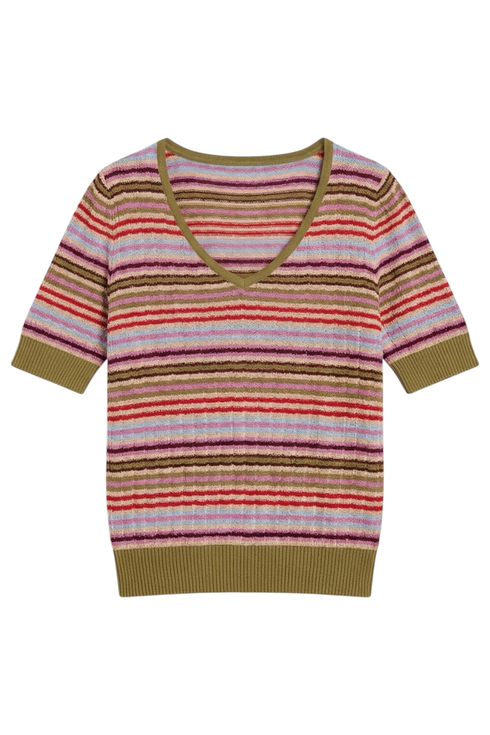 Surkana Soya Striped V-Neck Sweater