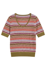 Surkana Soya Striped V-Neck Sweater