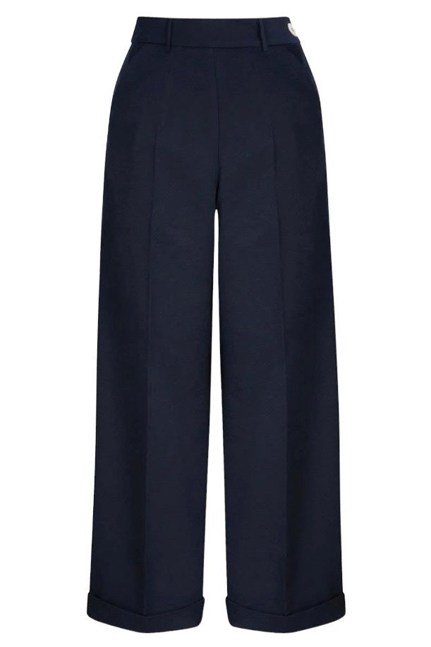 Weekend Doll High Waist Wide Leg Trousers #farve_navy