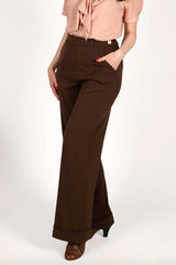 Weekend Doll High Waist Wide Leg Trousers #farve_brown