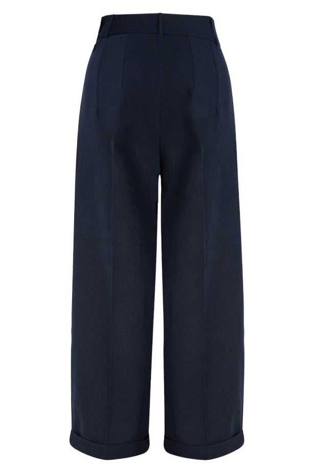 Weekend Doll High Waist Wide Leg Trousers #farve_navy