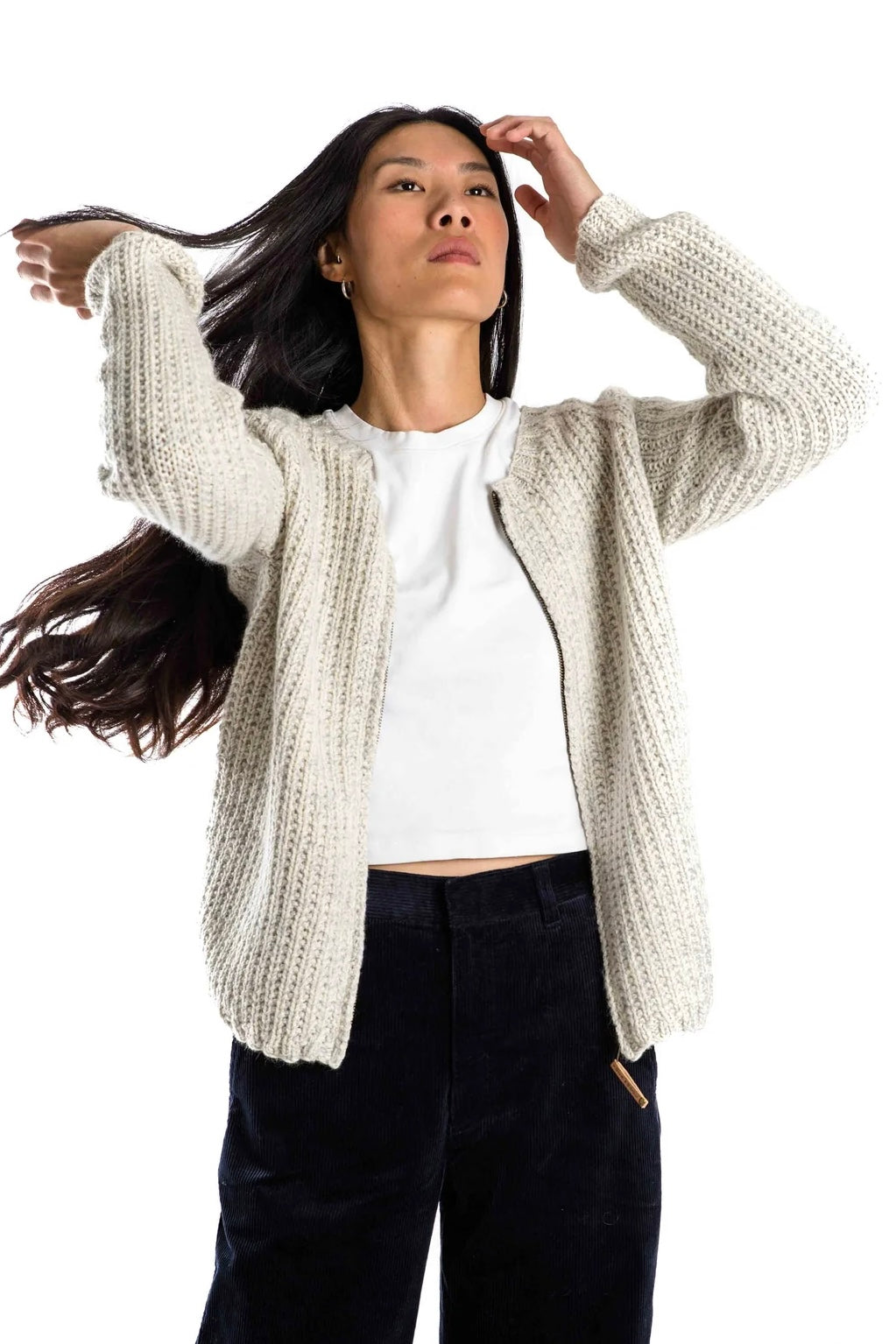Fuza Wool Køb lækker lys Sol Cardigan fra Fuza Wool på Sophies.dk