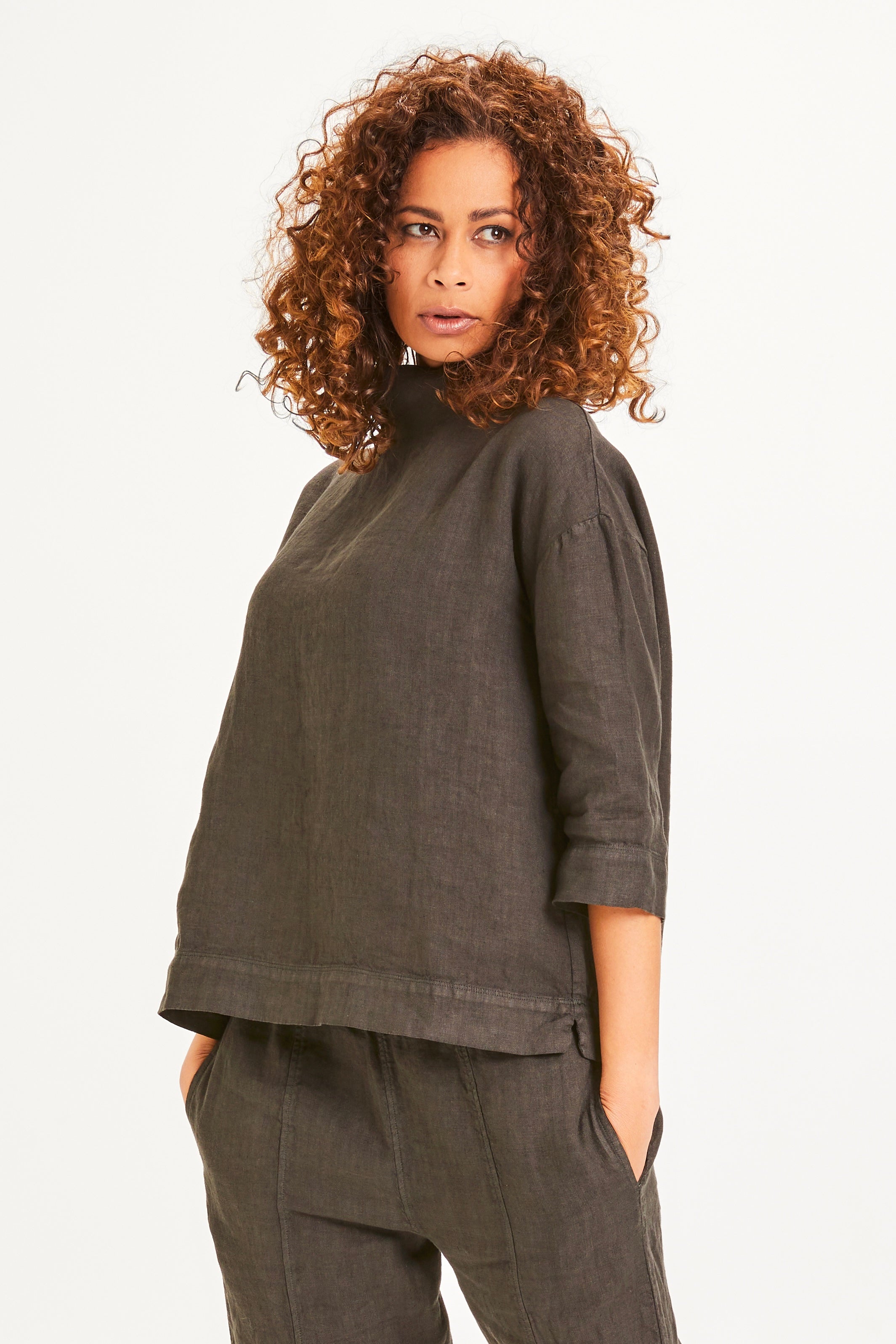 Own By Basics Linen Blouse Collar