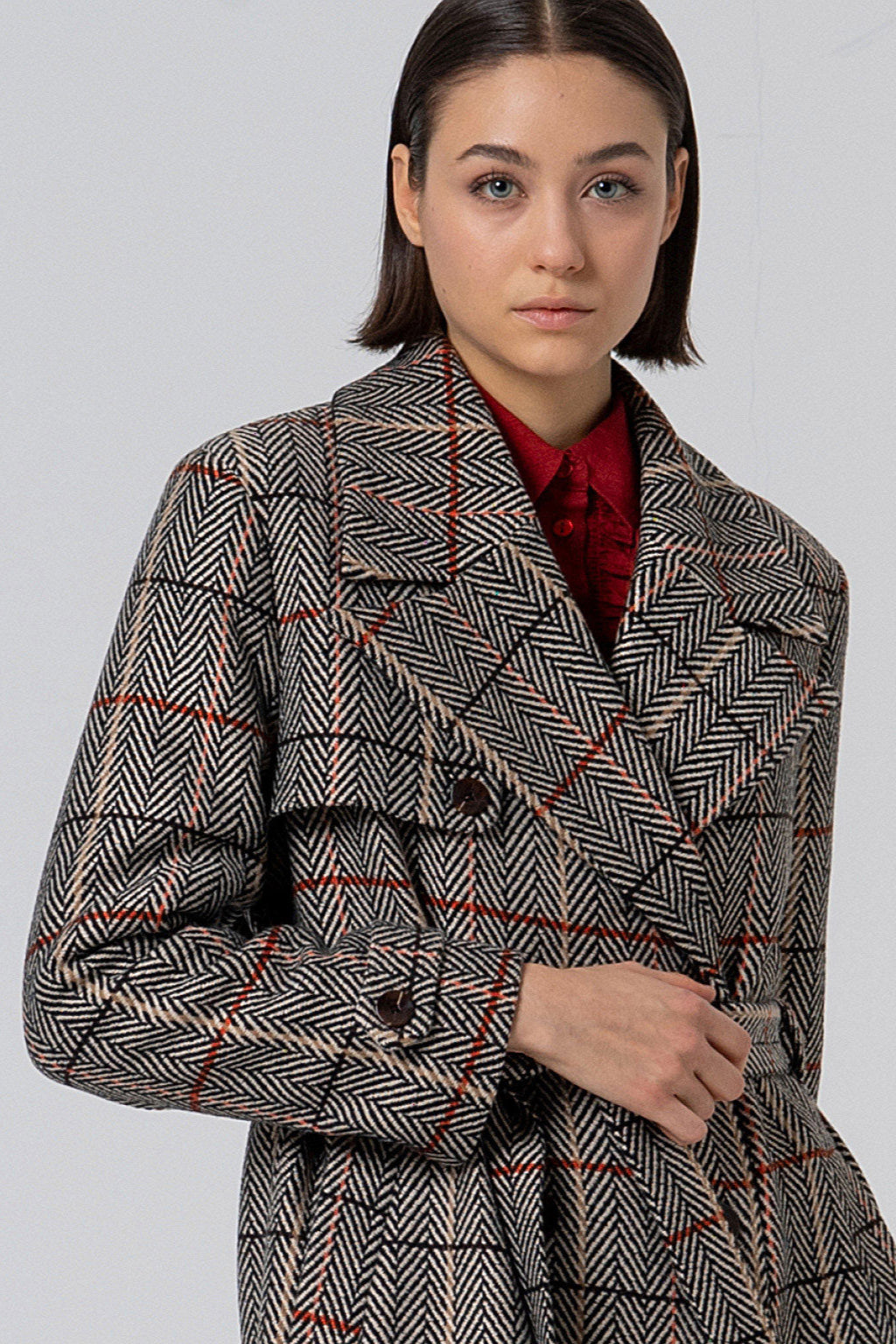 Surkana Maco Trench Coat Herringbone
