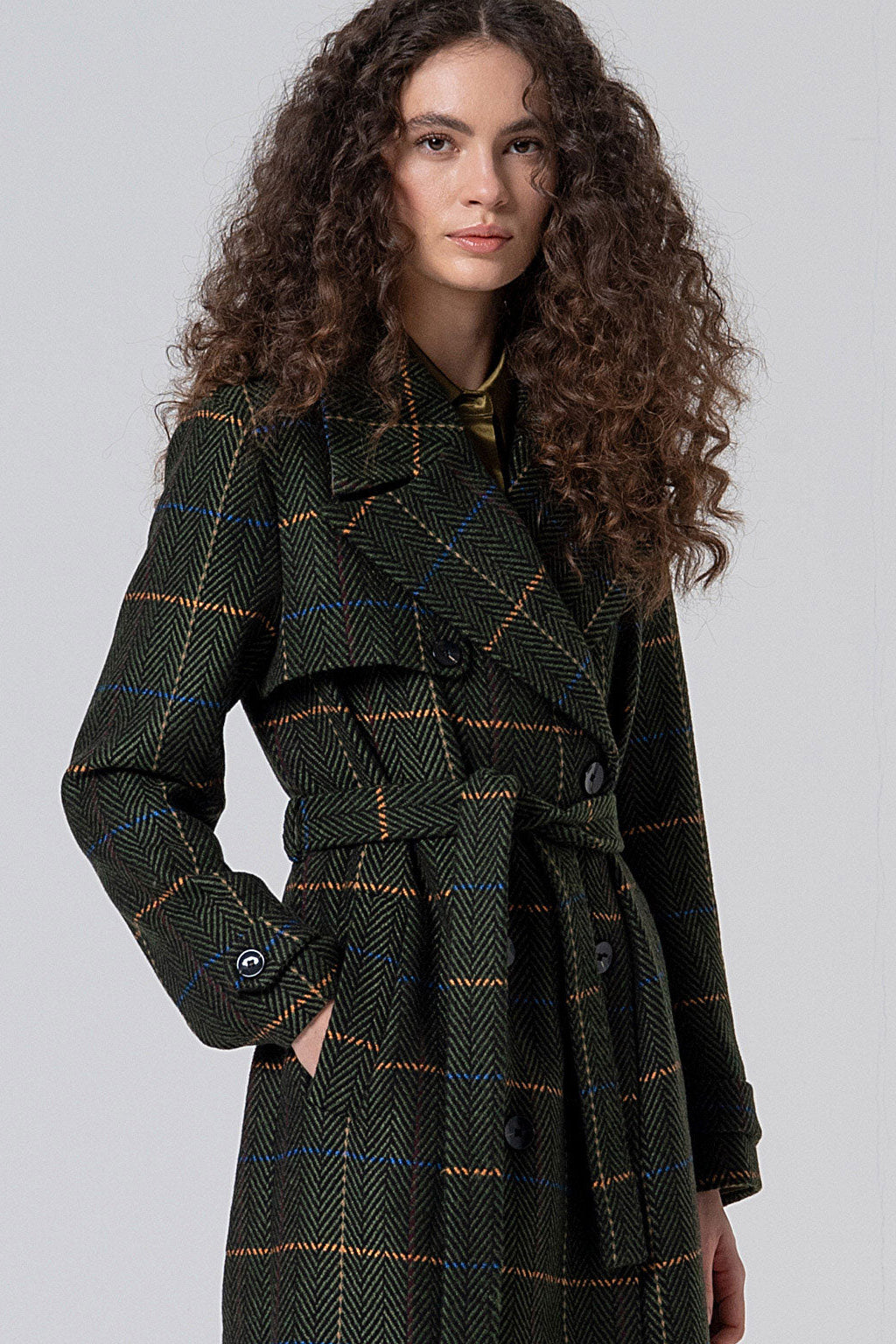 Surkana Maco Trench Coat Herringbone