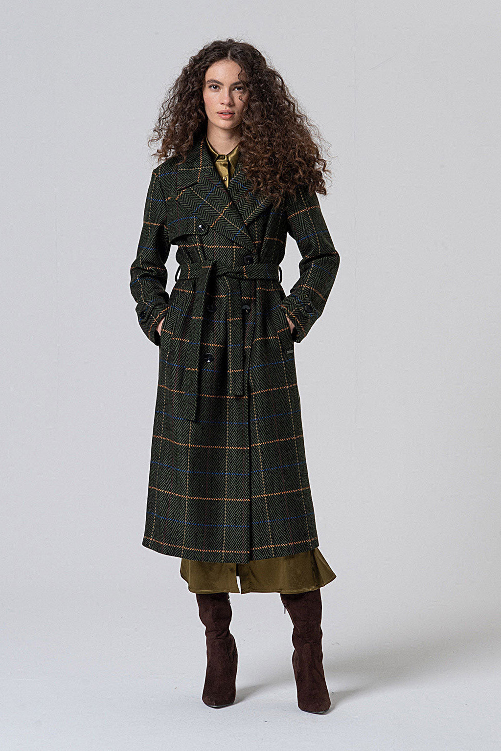 Surkana Maco Trench Coat Herringbone