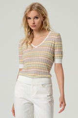 Surkana Soya Striped V-Neck Sweater