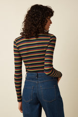 King Louie Rollneck Top Lottie Stripe