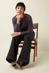 King Louie Boatneck Yoke Top Britney Stripe