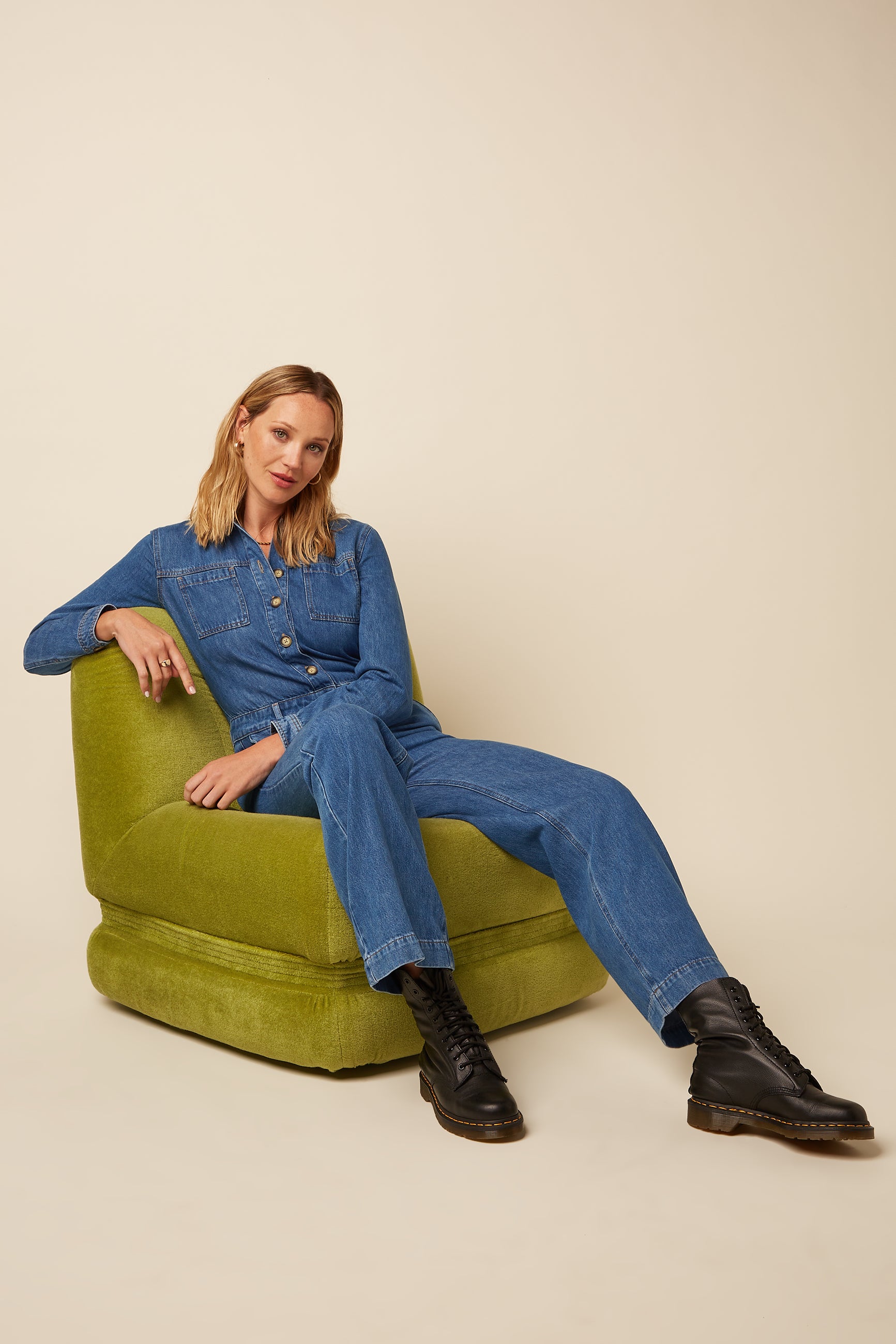 King Louie Tania Jumpsuit Stone Denim