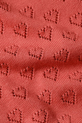 King Louie Cardigan V Heart Ajour Tweed Orange Coral #farve_tweed-orange