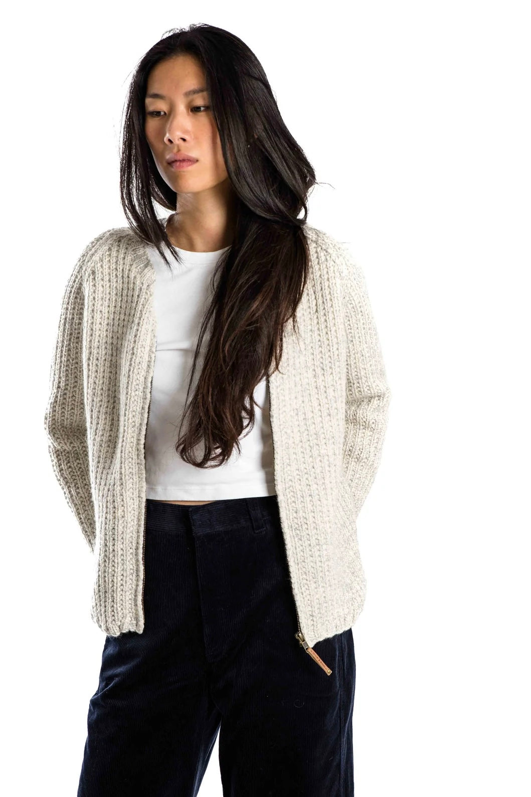 Fuza Wool Køb lækker lys Sol Cardigan fra Fuza Wool på Sophies.dk