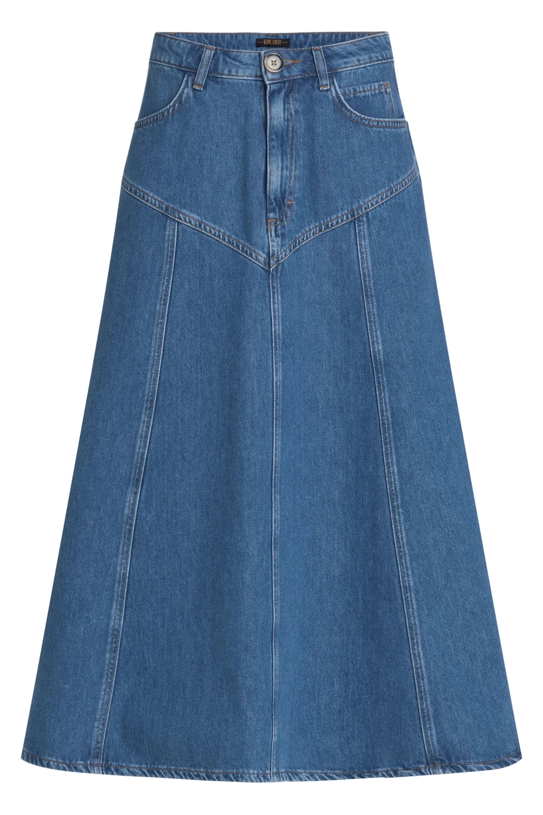 King Louie Dolly Skirt Stone Denim