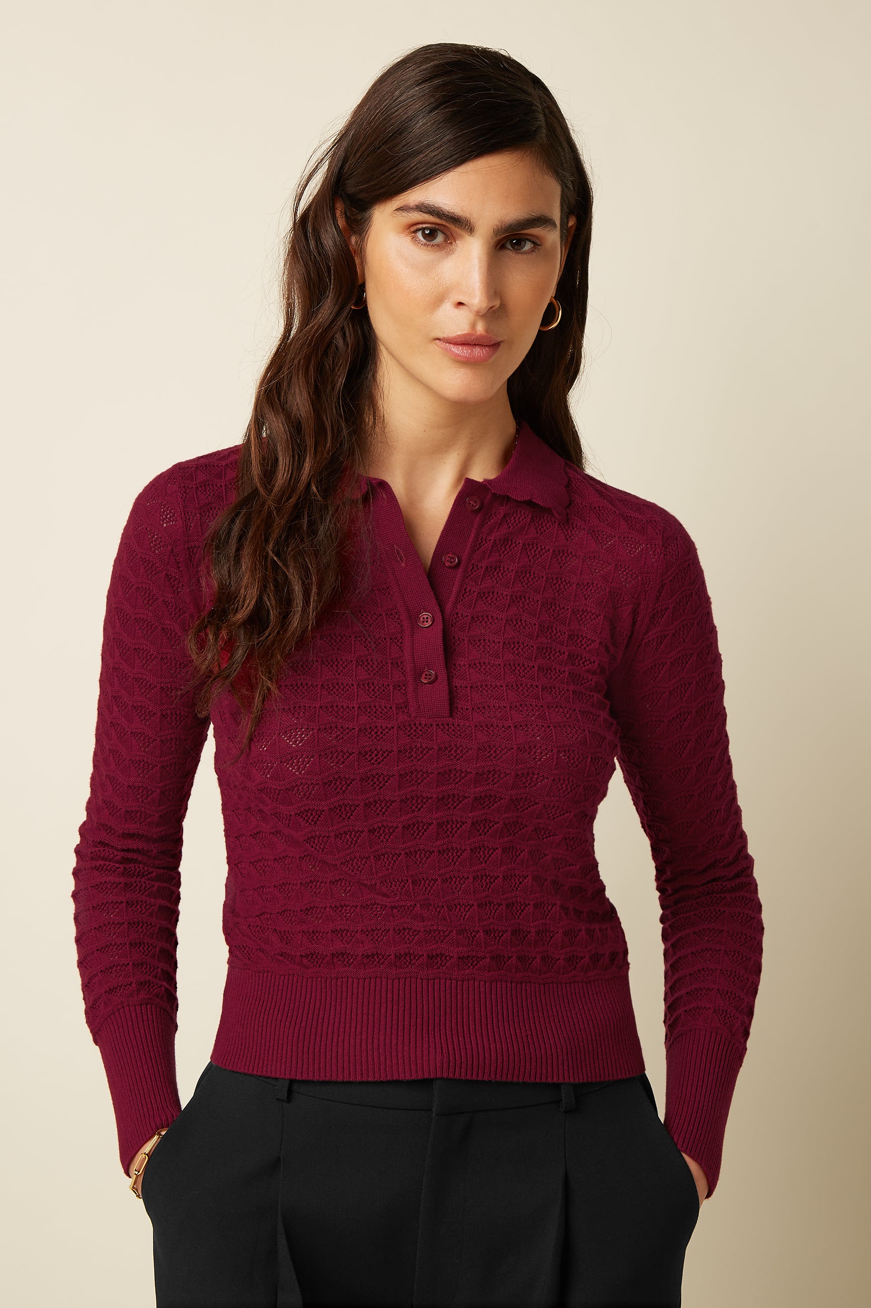 King Louie Polo Top Avel Knit