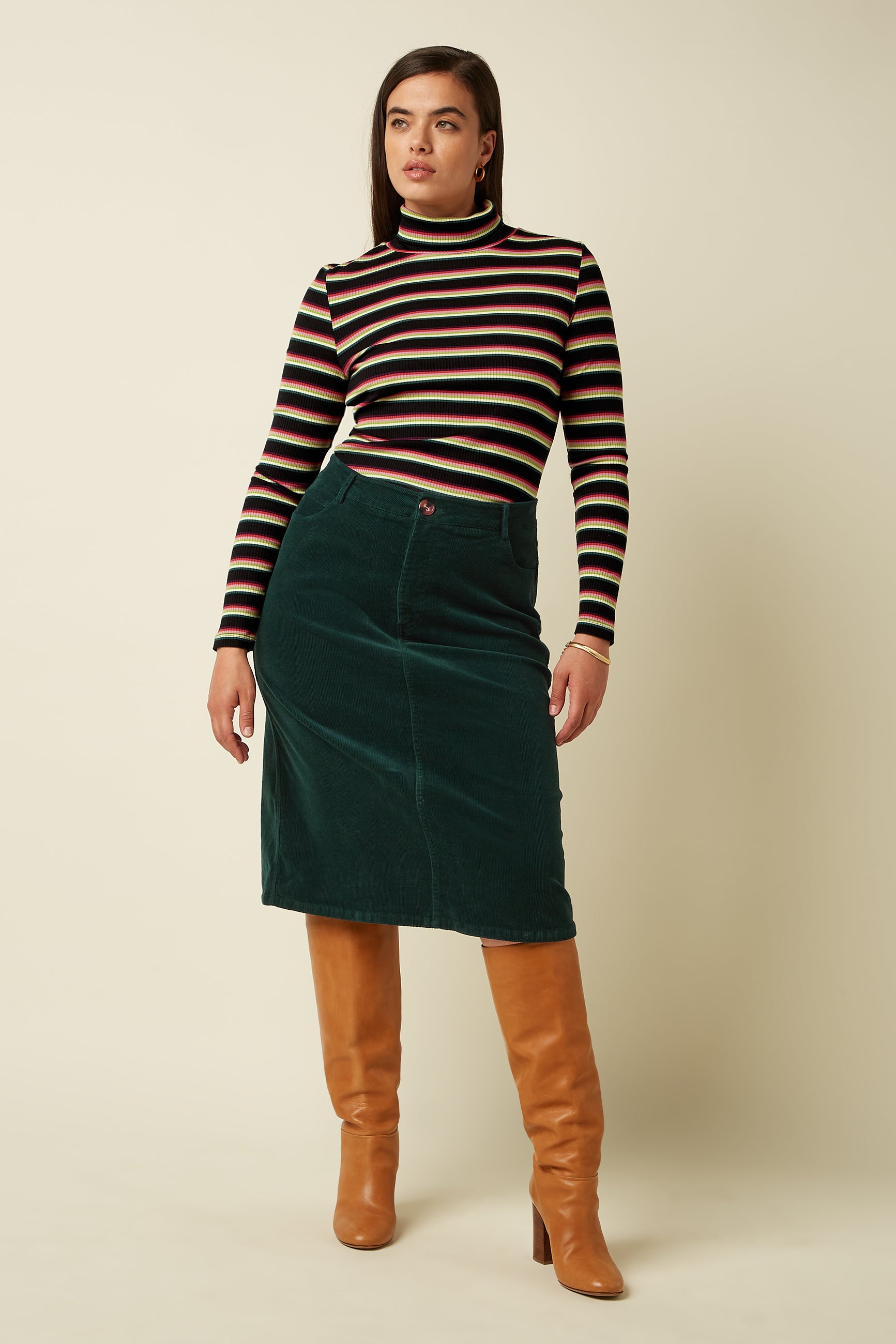King Louie Rollneck Top Lottie Stripe