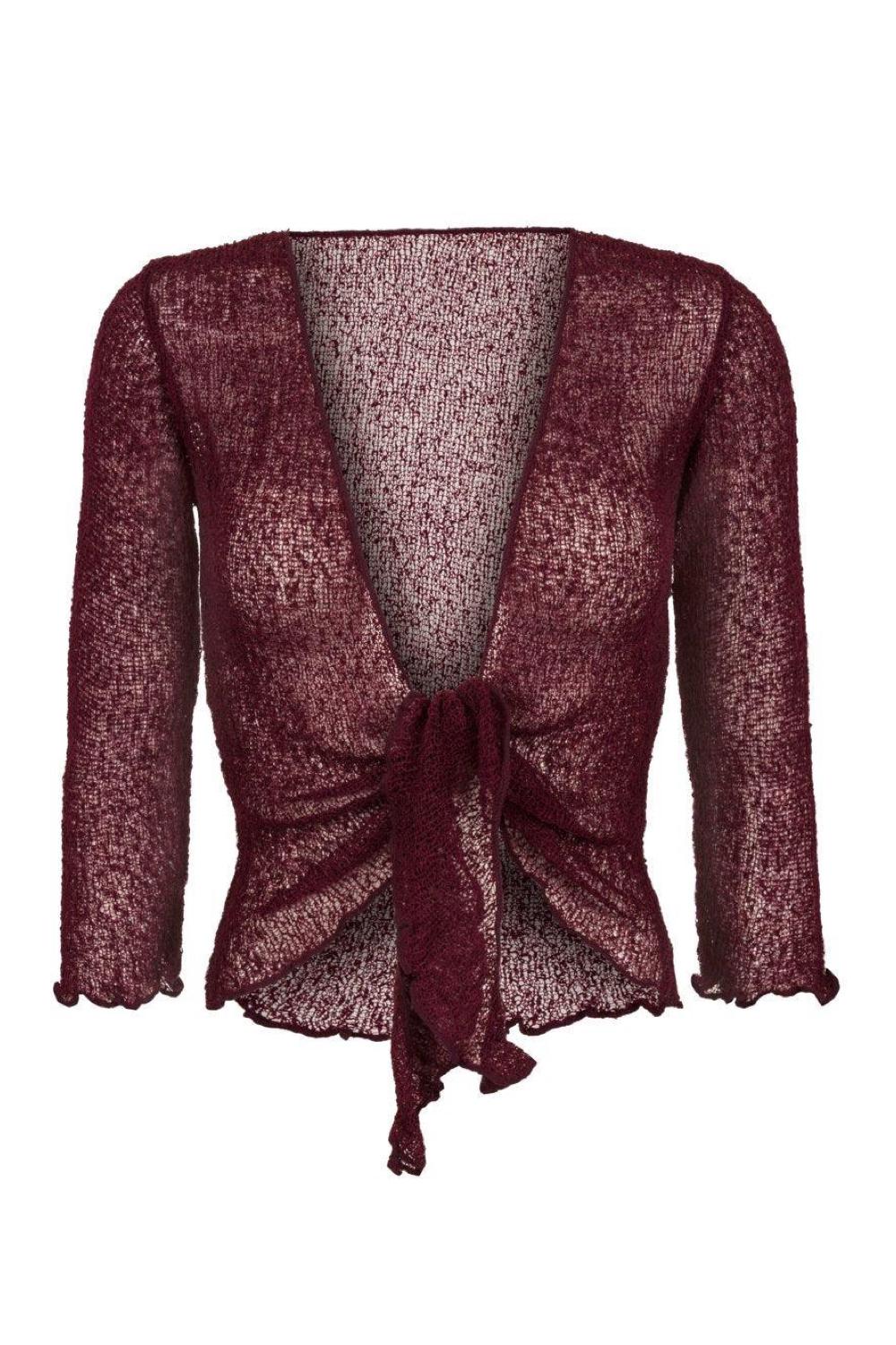 Sophies Ensfarvet bolero Maroon Bordeaux #farve_wine