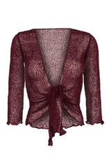 Sophies Ensfarvet bolero Maroon Bordeaux #farve_wine