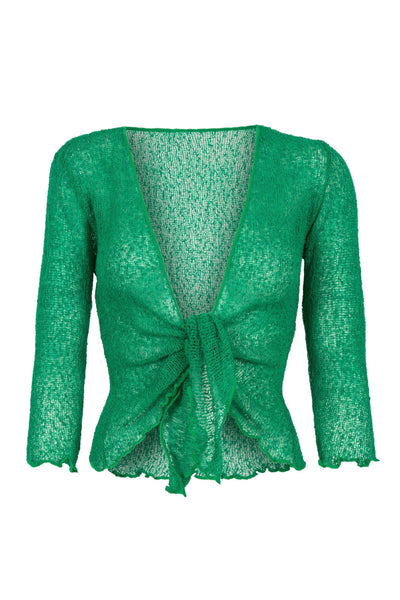 Sophies Ensfarvet bolero Emerald Grøn #farve_emerald