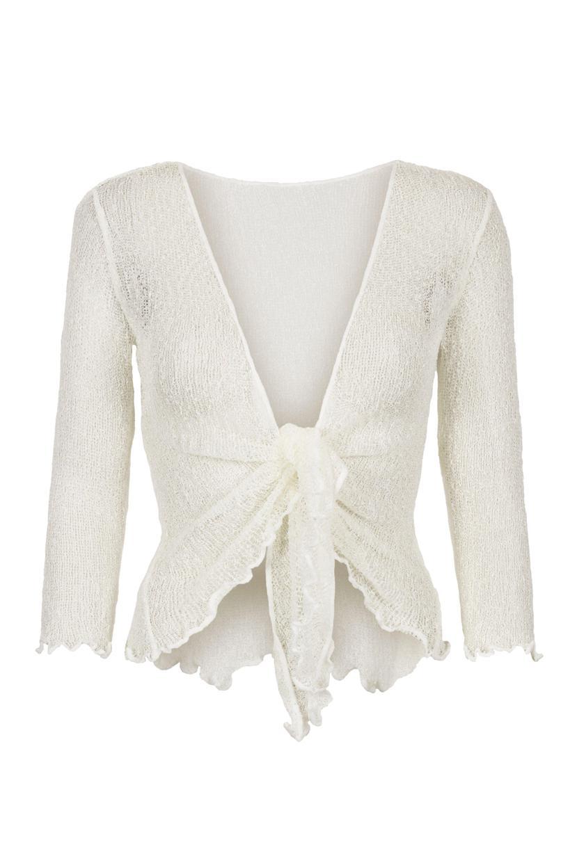Sophies Ensfarvet bolero Off White #farve_off-white