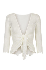 Sophies Ensfarvet bolero Off White #farve_off-white