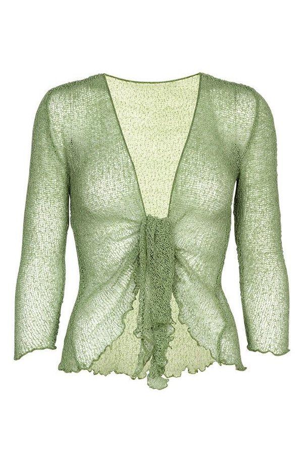 Sophies Ensfarvet bolero Sage Green #farve_sage-green