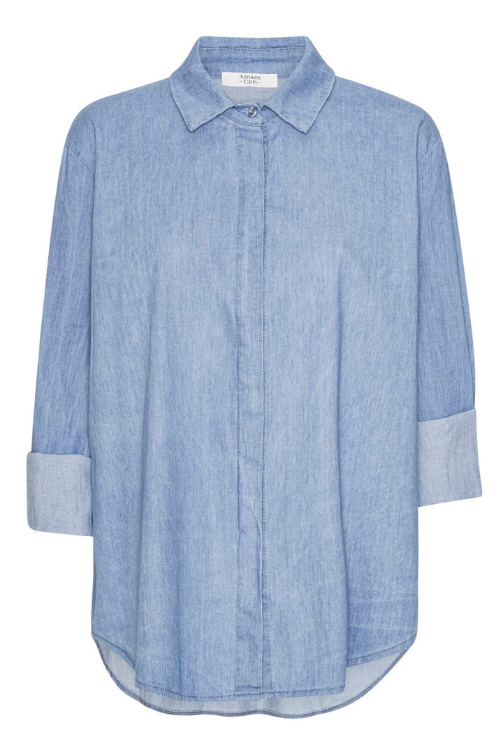 Amaze Ingrid Skjorte Denim #farve_light-blue