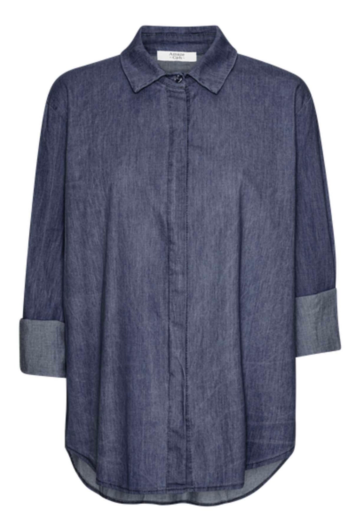 Amaze Ingrid Skjorte Denim #farve_navy