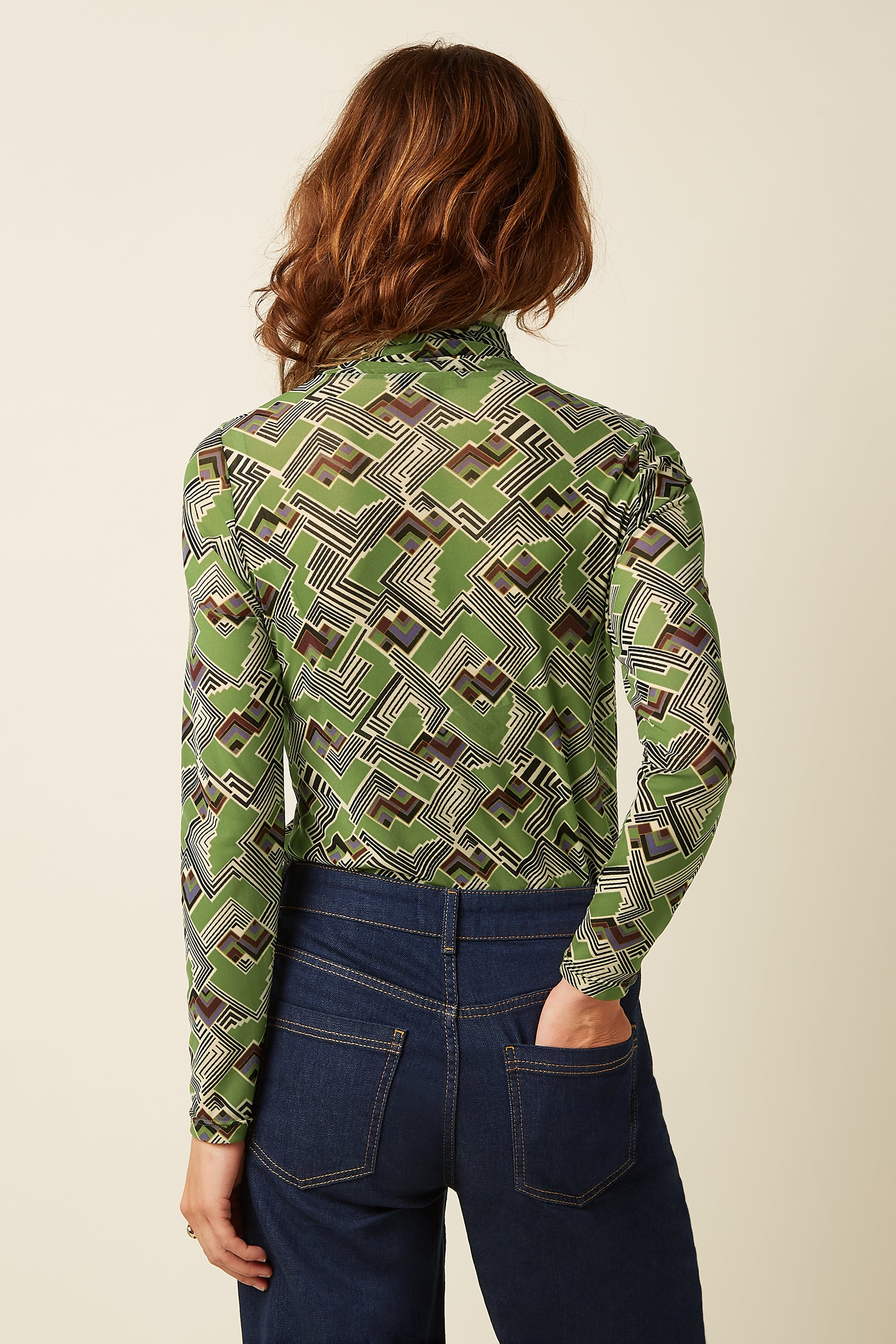 King Louie Rollneck Top Leia Mesh