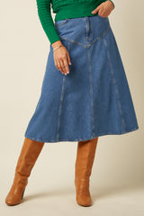 King Louie Dolly Skirt Stone Denim